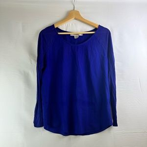 💙 Cobalt Blue Jersey & Crepe Mix Baseball Shirt - Long Sleeved 💙